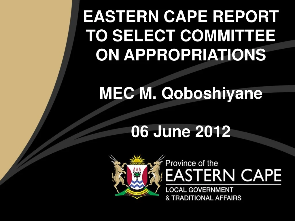 eastern cape report to select committee