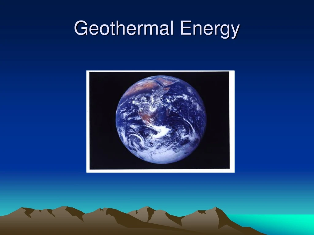 geothermal energy