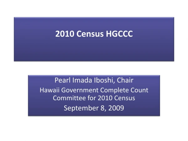 2010 Census HGCCC