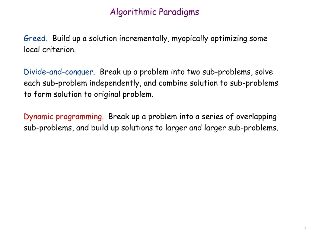 algorithmic paradigms