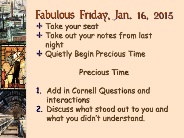 Fabulous Friday, Jan. 16, 2015