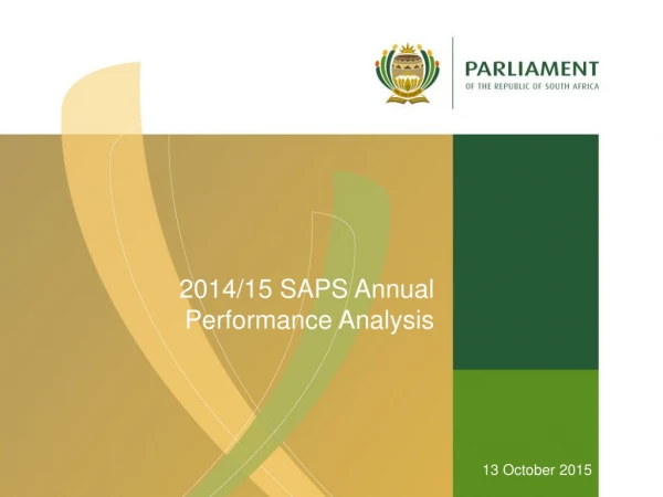 2014/15 SAPS Annual Performance Analysis