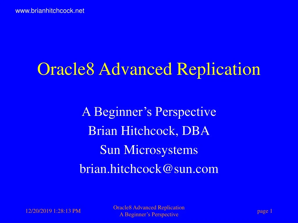 oracle8 advanced replication