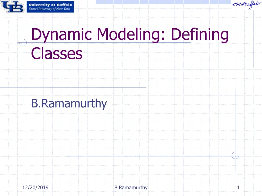 dynamic modeling defining classes