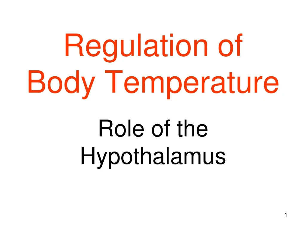 regulation of body temperature