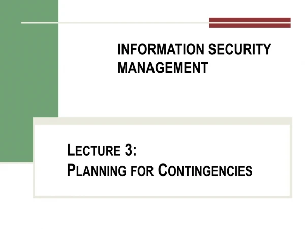 INFORMATION SECURITY  MANAGEMENT