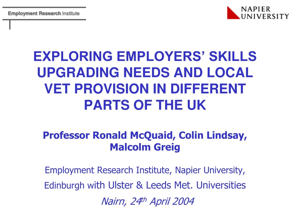 exploring employers skills upgrading needs