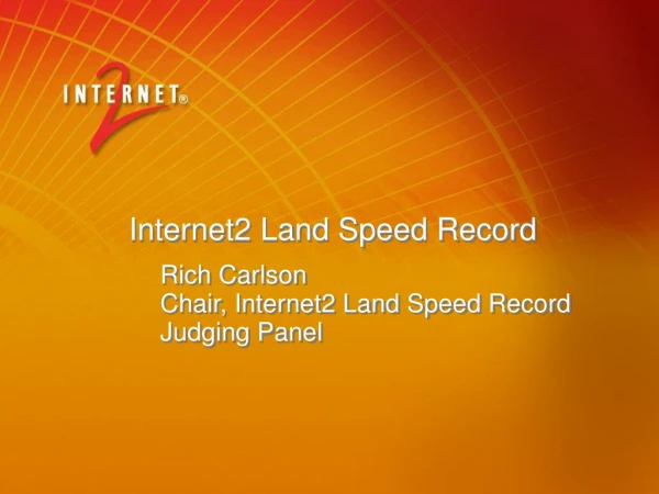 Internet2 Land Speed Record