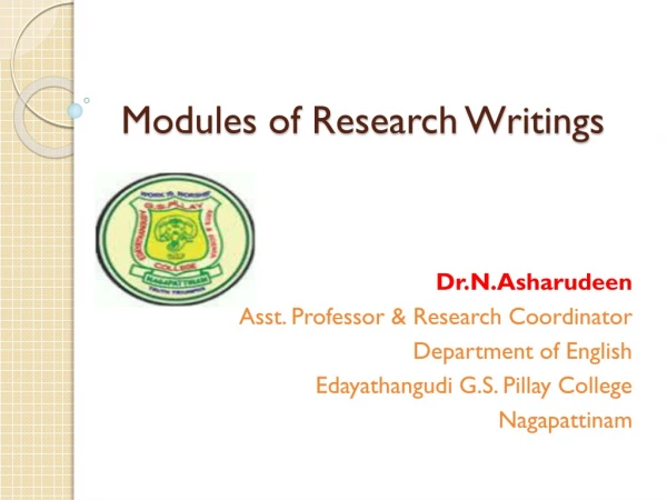 Modules of Research Writings