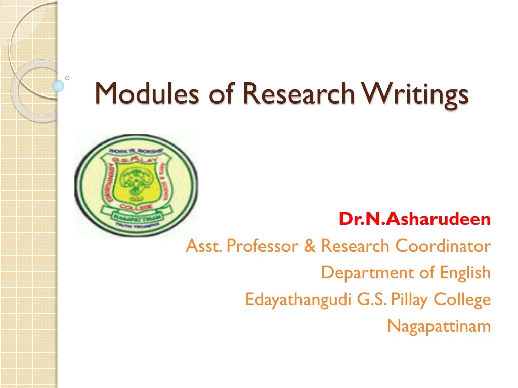 modules of research writings