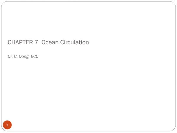 CHAPTER 7  Ocean Circulation Dr. C. Dong, ECC
