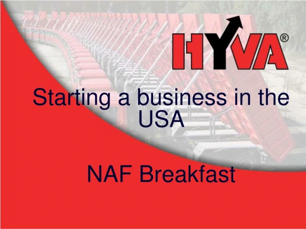 Starting a business in the USA NAF Breakfast