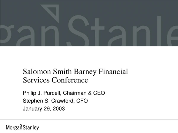 Salomon Smith Barney Financial Services Conference