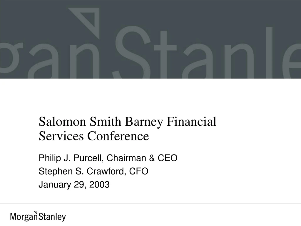 salomon smith barney financial services conference