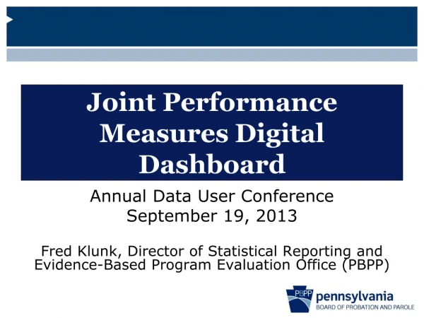 Joint Performance Measures Digital Dashboard