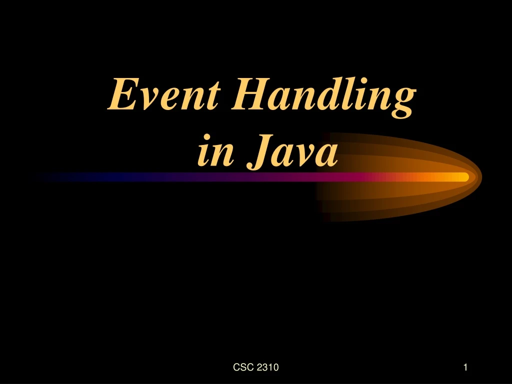 event handling in java