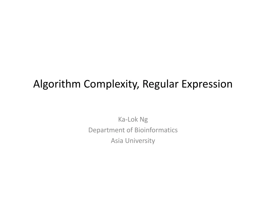 algorithm complexity regular expression