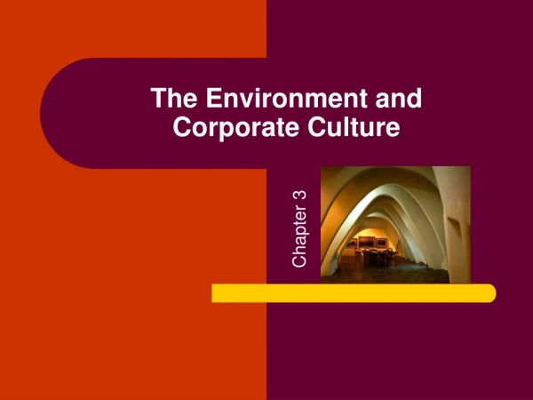 The Environment and  Corporate Culture