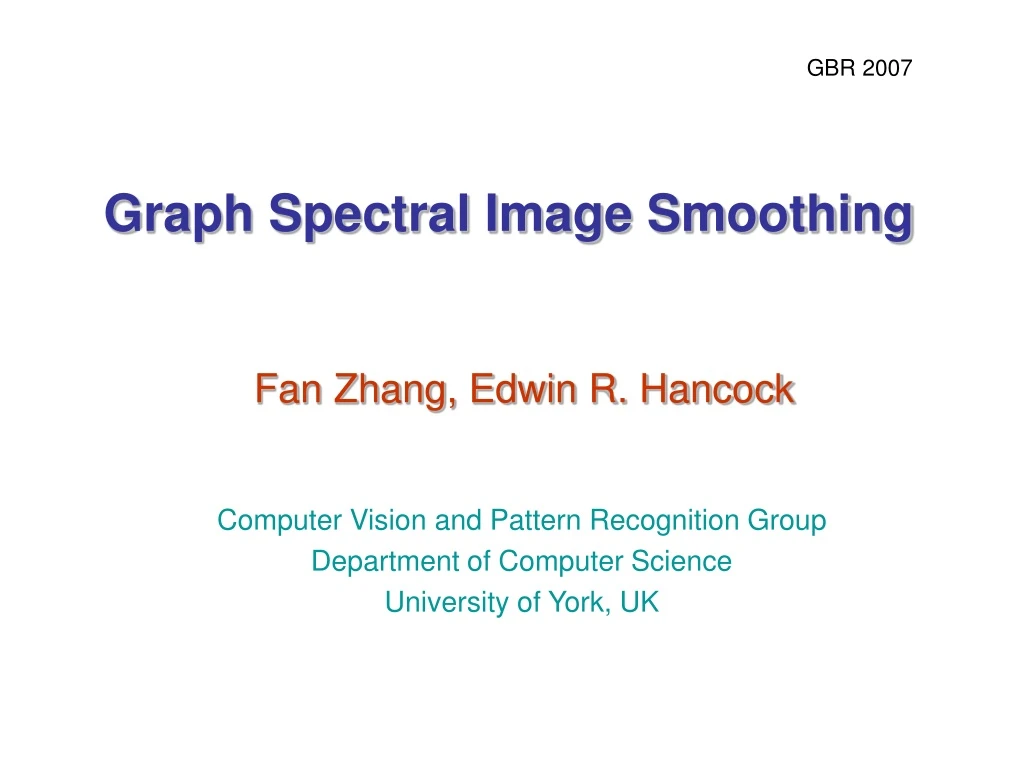 graph spectral image smoothing