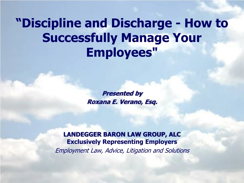 discipline and discharge how to successfully manage your employees