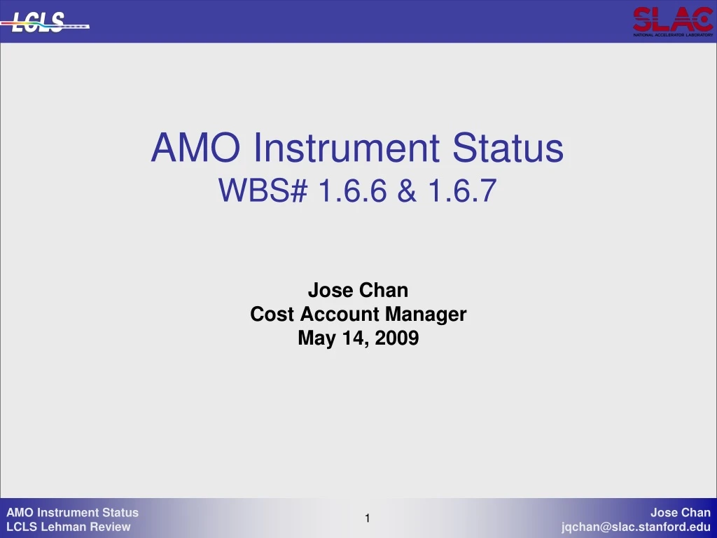 jose chan cost account manager may 14 2009