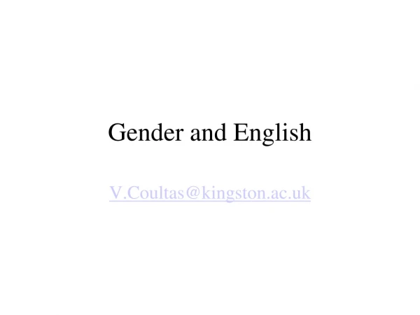 Gender and English