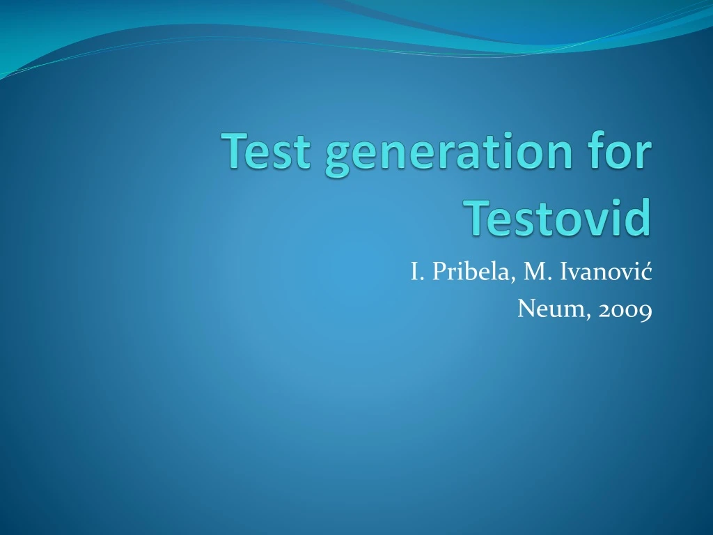 test generation for testovid