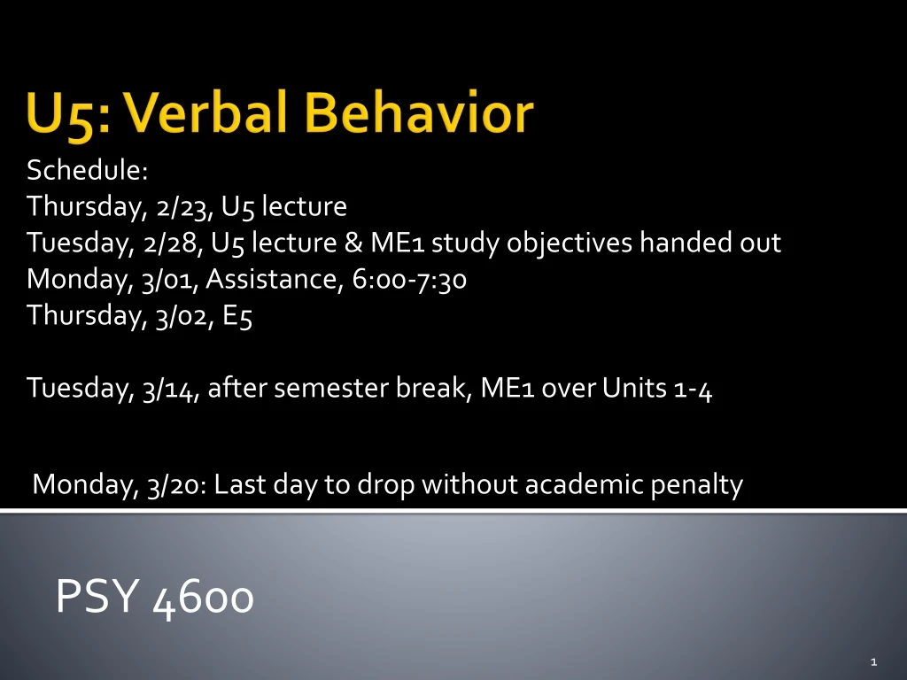 u5 verbal behavior