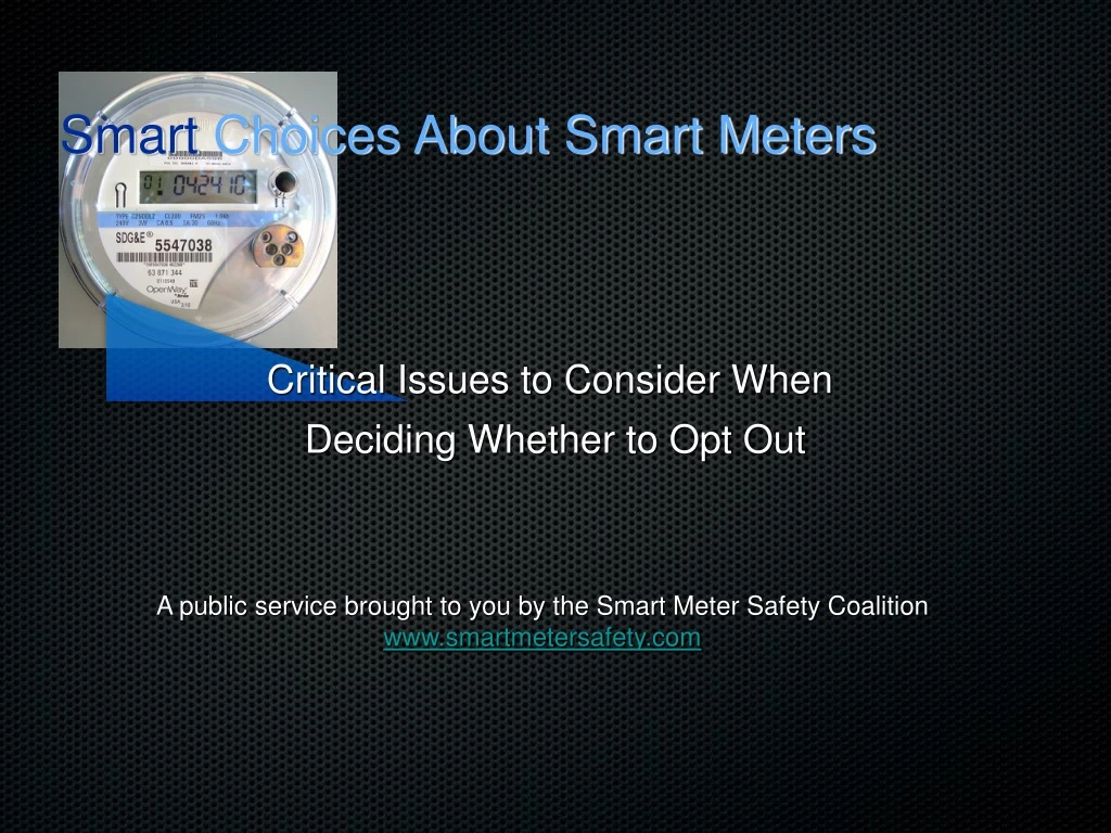 smart choices about smart meters