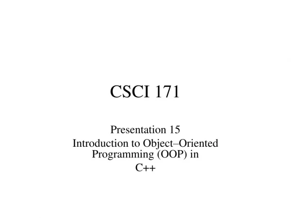 CSCI 171