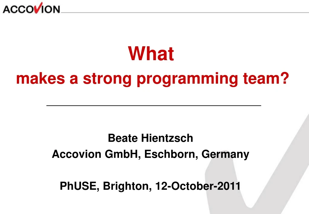 what makes a strong programming team beate