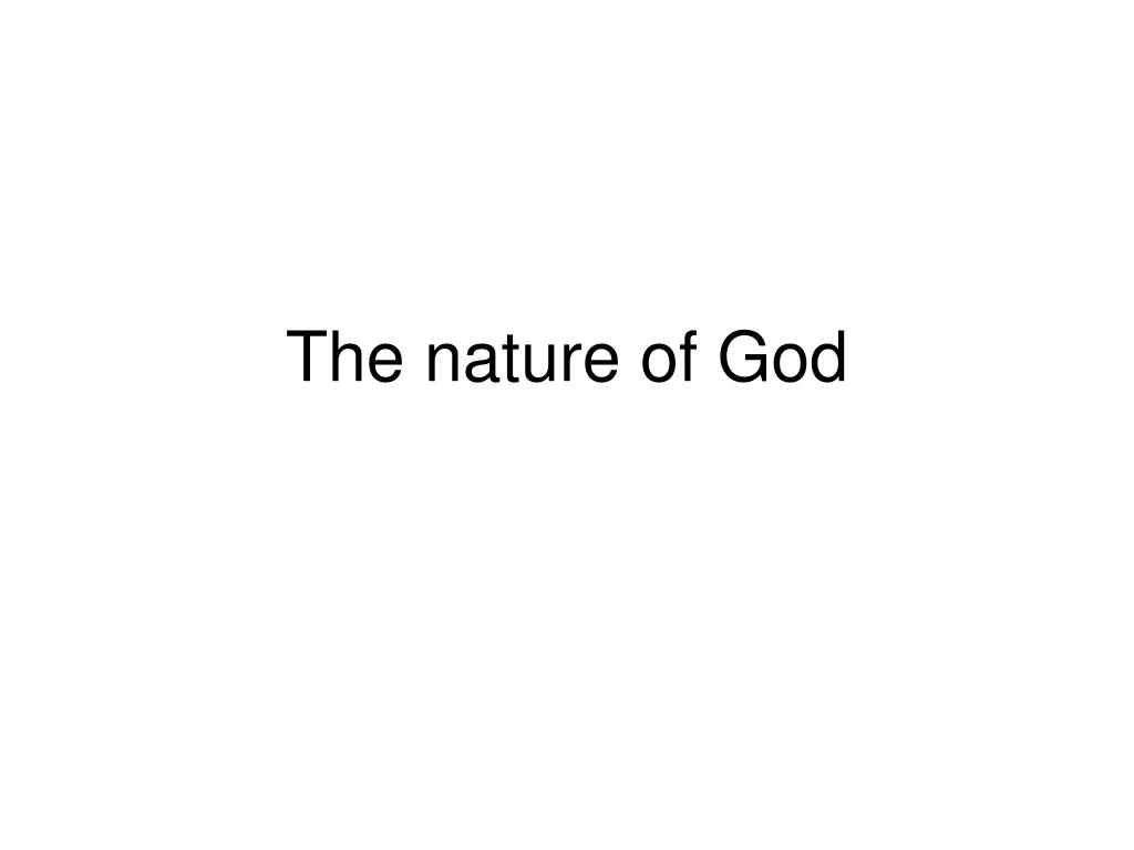 the nature of god