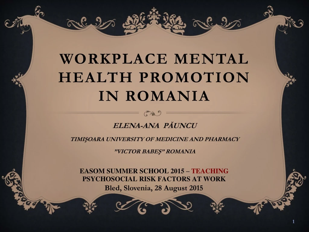 workplace mental health promotion in romania