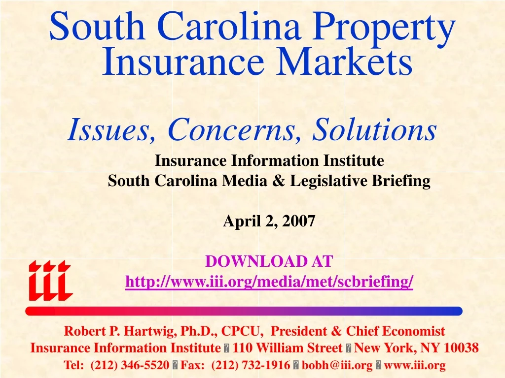 south carolina property insurance markets issues concerns solutions
