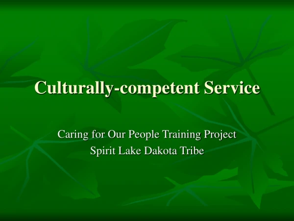 Culturally-competent Service