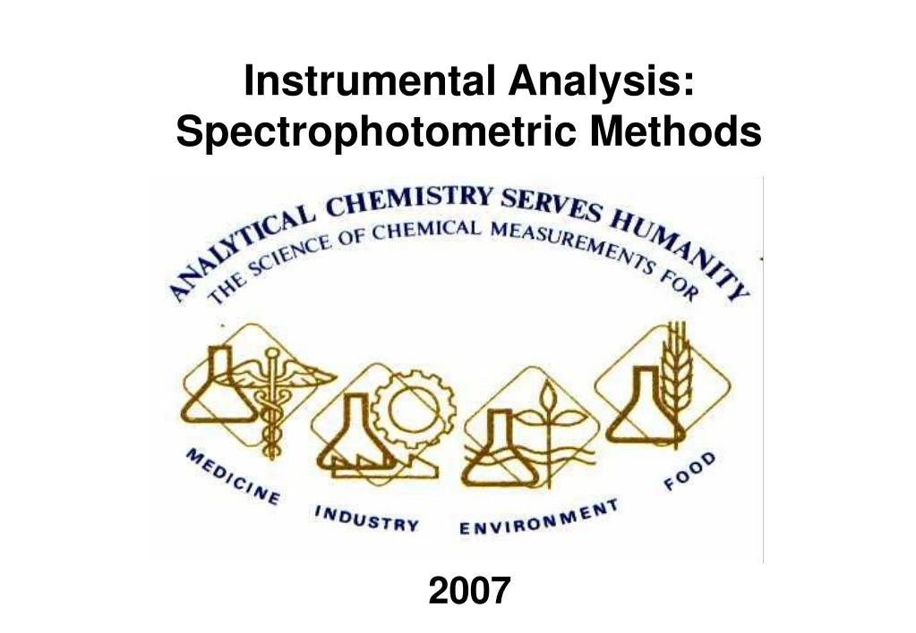 instrumental analysis spectrophotometric methods
