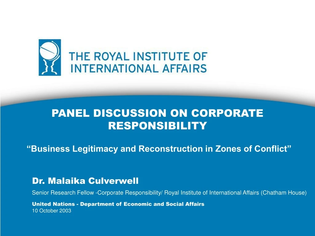 panel discussion on corporate responsibility