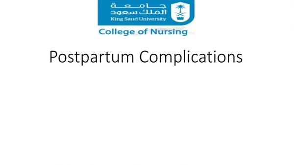 Postpartum  Complications
