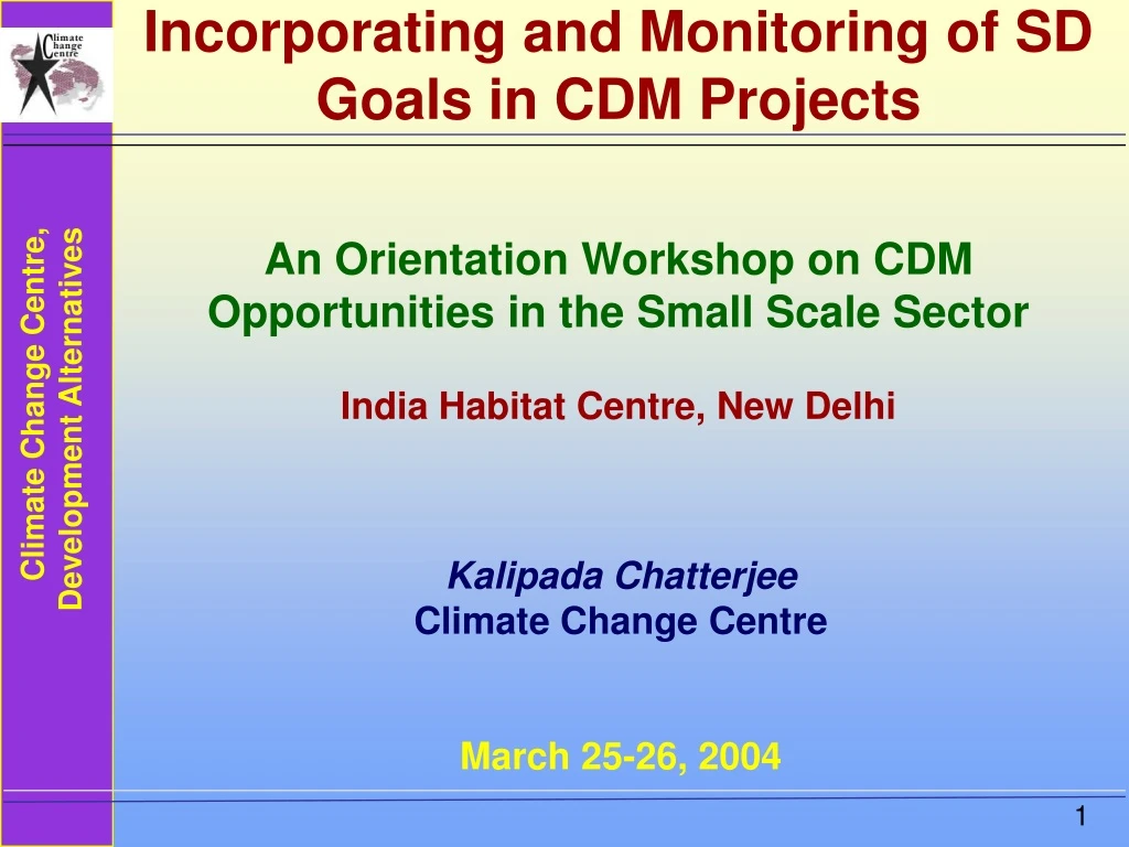 incorporating and monitoring of sd goals