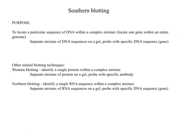 Southern blotting