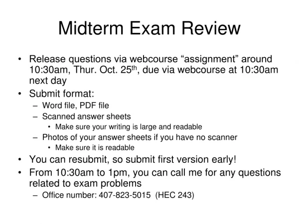 Midterm Exam Review