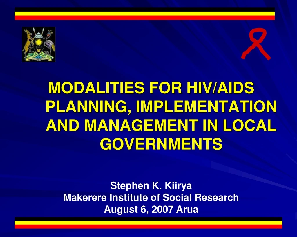 modalities for hiv aids planning implementation