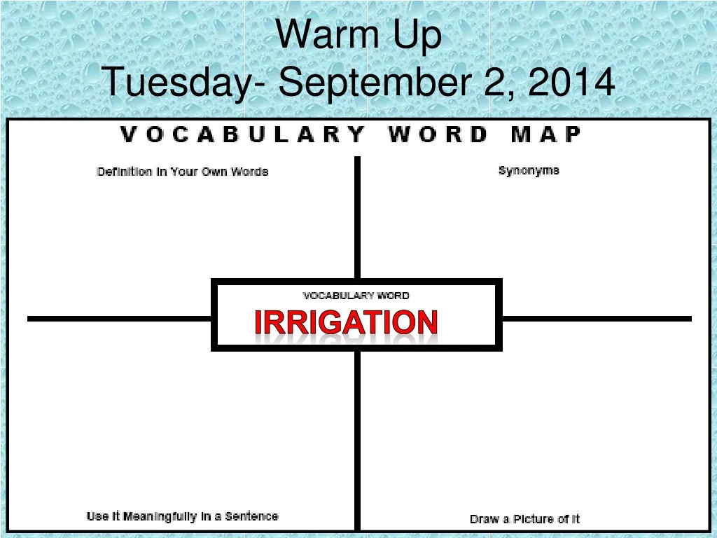warm up tuesday september 2 2014