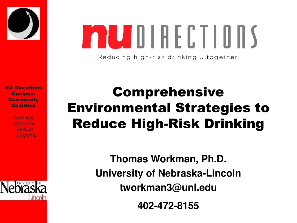 comprehensive environmental strategies to reduce high risk drinking