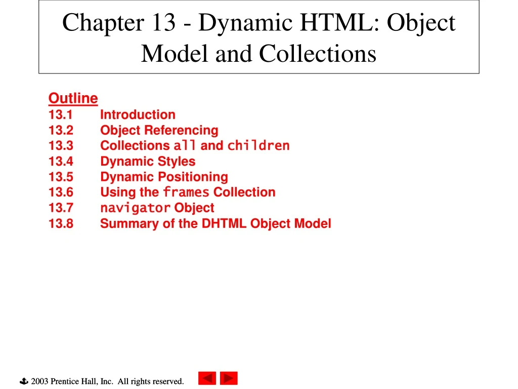 chapter 13 dynamic html object model and collections