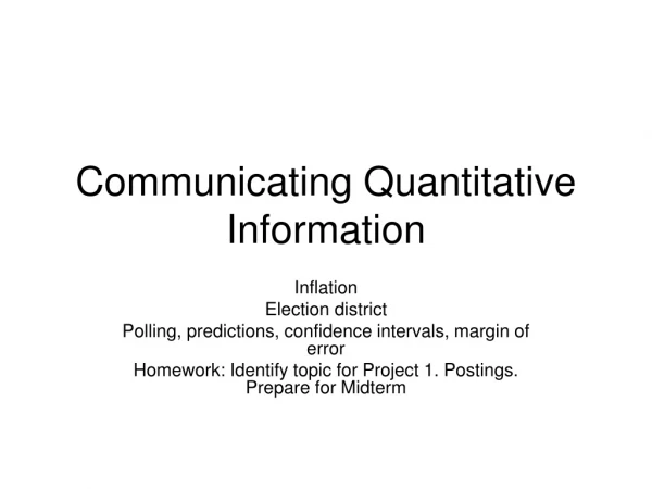 Communicating Quantitative Information