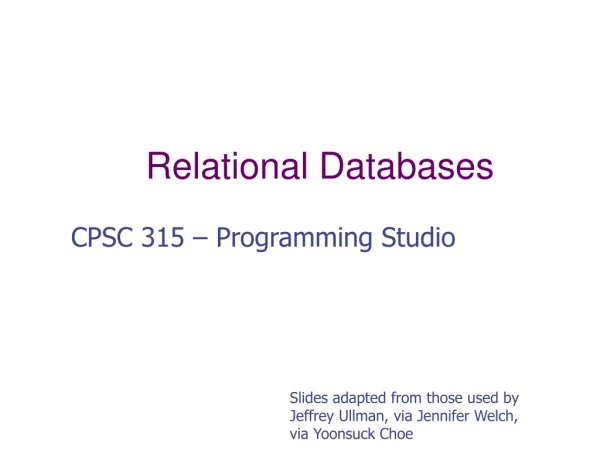 Relational Databases