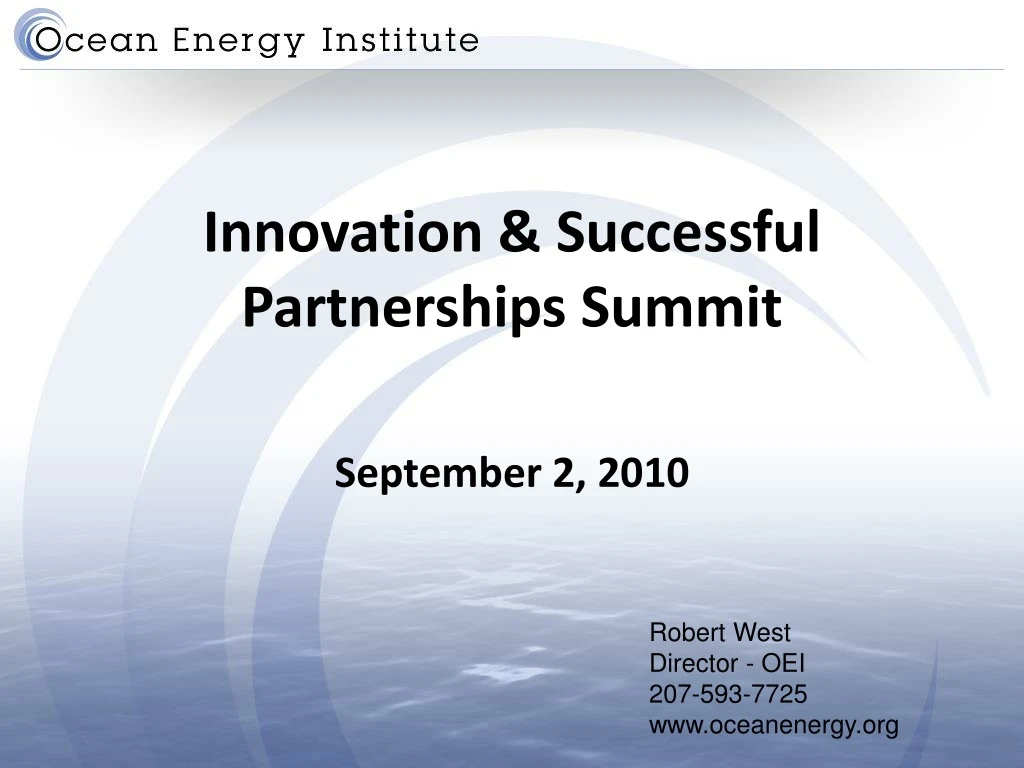 innovation successful partnerships summit september 2 2010