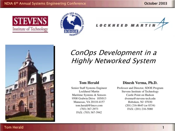 ConOps Development in a Highly Networked System