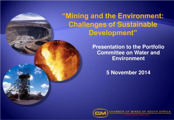 “Mining and the Environment: Challenges of Sustainable Development”